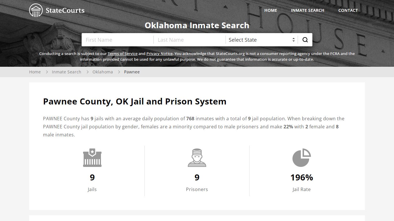 Pawnee County, OK Inmate Search - StateCourts