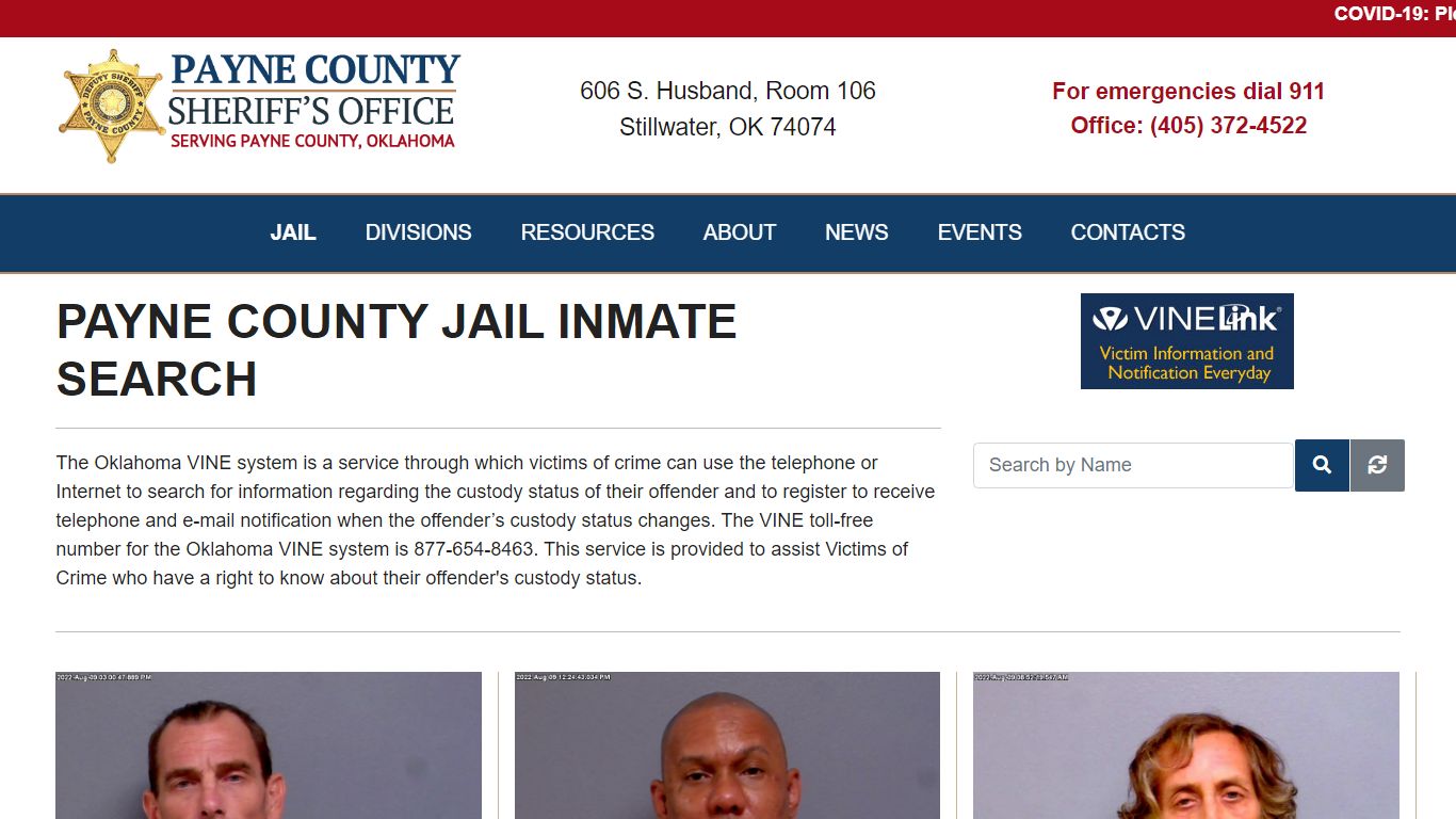 Inmate Search - Payne County Jail